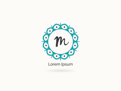Ornamental and decorative letter M logo vector design. Luxury hotel M letter logo design. flower and floral style concept.