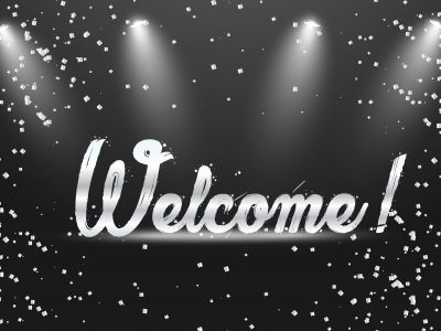 Welcome vector banner design. Silver metallic welcome vector.