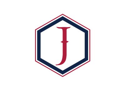 J Letter colorful logo in the hexagonal. Polygonal letter J	