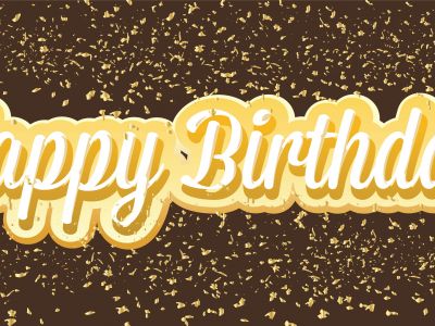 happy birthday golden bokeh sparkle glitter luxury glamor background. Abstract defocused circular party magic birthday. Glamorous elegant shiny background for birthday design for invitation or flyer.