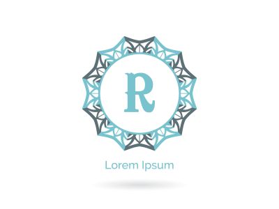 Beauty brand letter R vector icon. Luxury R letter logo. Vector illustration decorative and ornamental monogram.