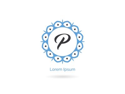 P letter logo design, luxury letter p vector monogram. Cosmetics and beauty brand illustration. decorative lace style circle icon.