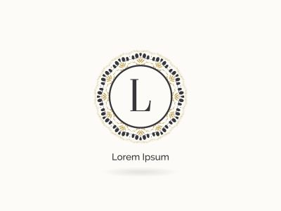 Golden letter L vector logo design. L letter mandala and ornamental logo. Cosmetic and beauty products icon.