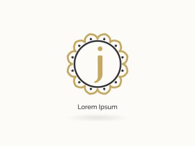 Golden J letter logo design. Luxury letter j monogram. Cosmetics and beauty product mandala illustration..
