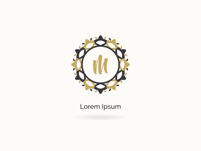 Ornamental and decorative letter M logo vector design. Luxury hotel M letter logo design. flower and floral style concept.