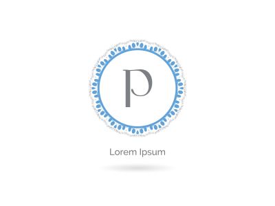 P letter logo design, luxury letter p vector monogram. Cosmetics and beauty brand illustration. decorative lace style circle icon.