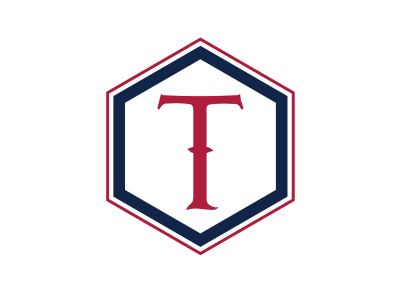 T Letter colorful logo in the hexagonal. Polygonal letter T	