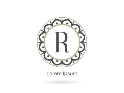 Beauty brand letter R vector icon. Luxury R letter logo. Vector illustration decorative and ornamental monogram