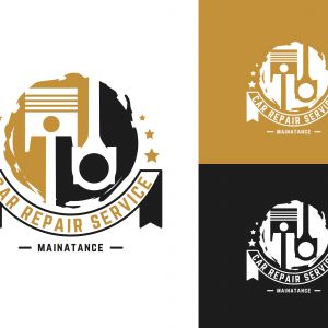 Automobile, car repairing service logo design, wrench in gear icon, mechanic tools vector illustration.	