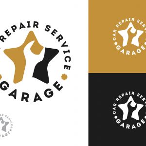 Automobile, car repairing service logo design, wrench in gear icon, mechanic tools vector illustration.	