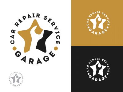 Automobile, car repairing service logo design, wrench in gear icon, mechanic tools vector illustration.	