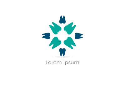 Dental care logo design. Tooth flower vector illustration. Teeth safety and care.	