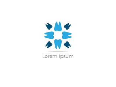 Dental care logo design. Tooth flower vector illustration. Teeth safety and care.	