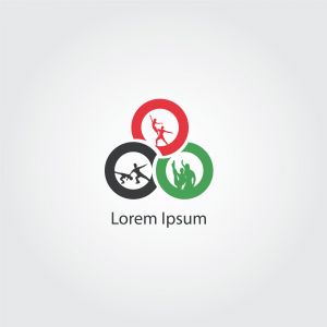 Trio Sports logo design. Fitness and Gym icon. Gymnastic logo.	