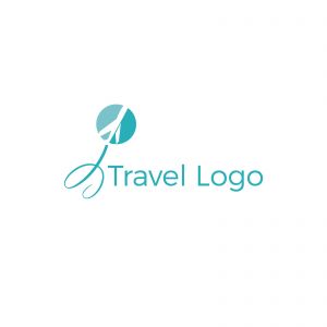 Travel logo design. Airplane in globe vector illustration. World tour and tourism symbol.