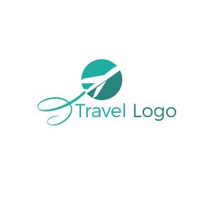 Travel logo design. Airplane in globe vector illustration. World tour and tourism symbol.