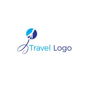 Travel logo design. Airplane in globe vector illustration. World tour and tourism symbol.