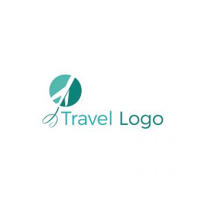 Travel logo design. Airplane in globe vector illustration. World tour and tourism symbol.