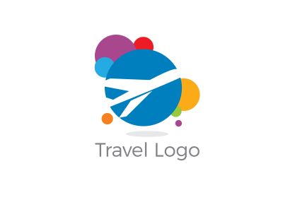 Travel logo design. Airplane in globe vector illustration. World tour and tourism symbol.