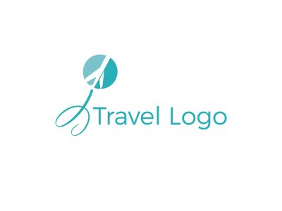 Travel logo design. Airplane in globe vector illustration. World tour and tourism symbol.
