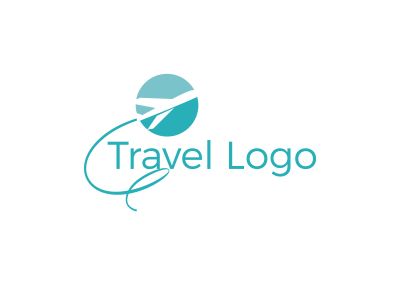 Travel logo design. Airplane in globe vector illustration. World tour and tourism symbol.
