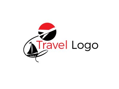 Travel logo design. Airplane in globe vector illustration. World tour and tourism symbol.