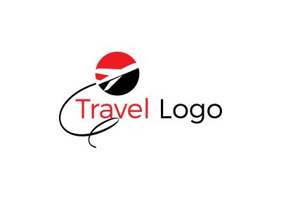 Travel logo design. Airplane in globe vector illustration. World tour and tourism symbol.