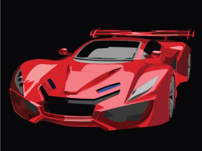 Sports Red Car Vector