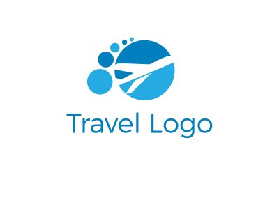 Travel logo design. Airplane in globe vector illustration. World tour and tourism symbol.