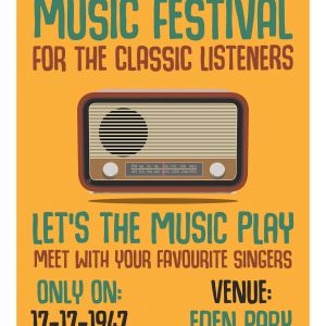 Radio illustration, poster template Free Vector.