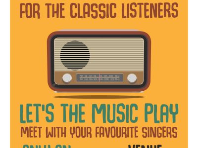 Radio illustration, poster template Free Vector.