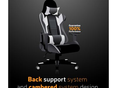 Comfortable computer chair for gamers  illustration 