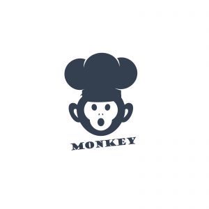 Monkey logo design, monkey vector icon, animal illustration	