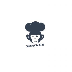 Monkey logo design, monkey vector icon, animal illustration	