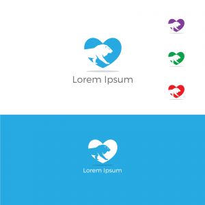 Lion in heart logo design, tiger vector icon. animal illustration.Lion in heart logo design, tiger vector icon. animal illustration.