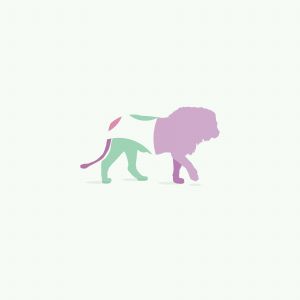 Lion logo design, tiger vector icon. animal illustration.Lion in heart logo design, tiger vector icon. animal illustration.
