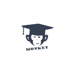 Monkey logo design, monkey vector icon, animal illustration	