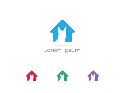 Pet care logo, dog in heart vector icon, dog safety and security, animal lover illustration.