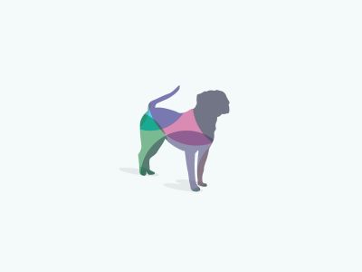 colorful dog illustration, running, wild, nature, speed, jump vector logo design
