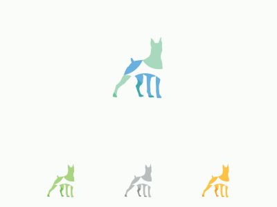 	 colorful dog illustration, running, wild, nature, speed, jump vector logo design	