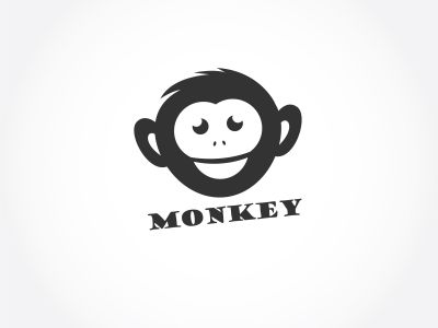 Monkey logo design, monkey vector icon, animal illustration
