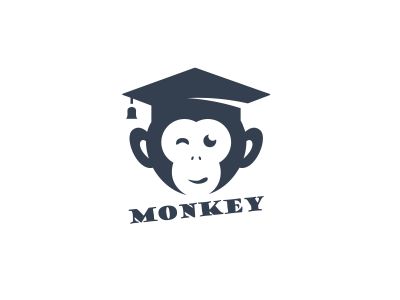 Monkey logo design, monkey vector icon, animal illustration	