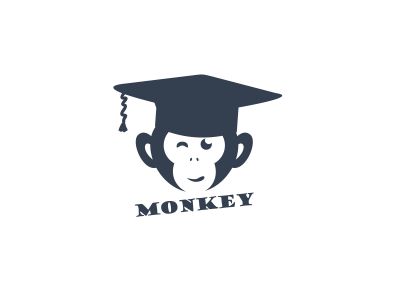 Monkey logo design, monkey vector icon, animal illustration	