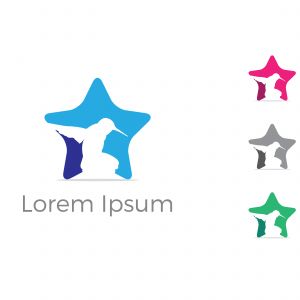 bird logo,star , fly, love, care illustration	