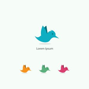 cute bird vector logo design illustration.