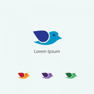 sparrow bird with location vector logo design illustration.