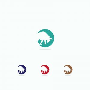 Animal hospital vector logo design, in medical cross mark, pet clinic illustration.