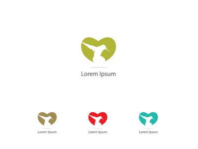 colored vector logo design, flying duck, sparrow, love, illustration	