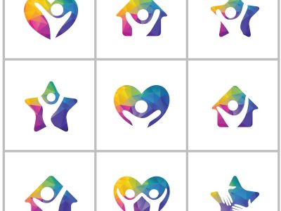 Animal hospital vector logo design, horse, dog in medical cross mark, pet clinic illustration.