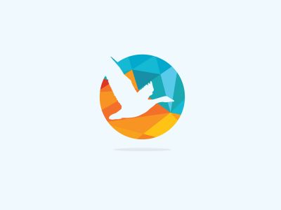 colorful birds illustration, pigeon, hummingbird, flying duck vector logo design	